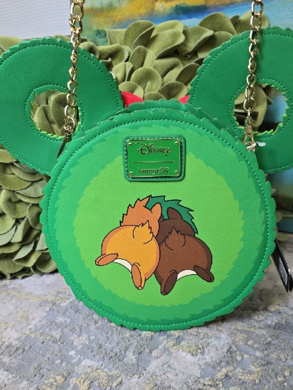 Loungefly X Disney Chip and Dale Figural Wreath Criss Body Bag - Picture 7 of 16